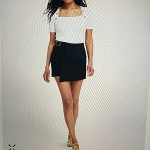 M3 - #77  INC Belted Black D-Ring Mini Skort, size 10